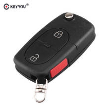 KEYYOU-funda plegable para llave de coche, carcasa para mando a distancia, para VW Passat Jetta Golf Beetle 3/2 + botones de Panic CR1616 2024 - compra barato