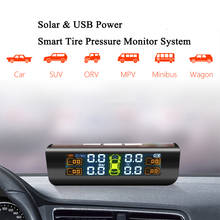 Monitor Solar inteligente TPMS para coche y camión, sistema de alarma de presión de neumáticos, indicador de presión de neumáticos automático, advertencia de temperatura con 4 sensores 2024 - compra barato