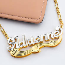 VishowCo Custom Name Necklace Personalized Stainless Steel Women Double Plated 3D Nameplate Gold Choker For Mother's Day Gift 2024 - buy cheap