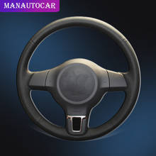 Trança do carro na cobertura do volante para volkswagen golf 6 mk6 jetta 6 polo 2011-2014 auto trança cobre acessórios interiores 2024 - compre barato