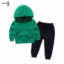 Cute Boys Girls Solid Clothing Children's Hoodies Sweatshirt + Pants 2Pcs/Sets Kids Toddler Autumn Fashion Sweater Cotton Suits 2024 - buy cheap