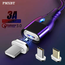 1m Magnetic Cable Fast 3A For iPhone XS 8 7 Samsung S9 Charger Quick Charge 3.0 Micro USB Type C Magnet Phone Charging Data Cord 2024 - buy cheap