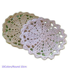 HOT Round lace cotton table place mat cloth crochet placemat pad Christmas coaster cup mug pot holder doily dinning kitchen 2024 - buy cheap