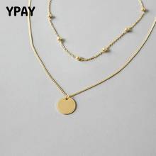 Женское Двухслойное ожерелье YPAY, колье из настоящего серебра 925 пробы, ювелирное изделие YMN087 2024 - купить недорого