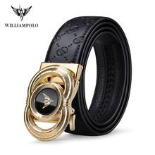 Williams Polo-cinturones de alta calidad para hombre, Cinturón de piel auténtica a la moda, hebilla automática, PL20095-96P 2024 - compra barato