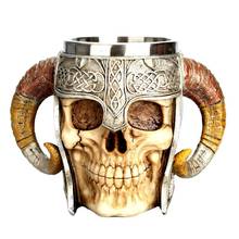 Dropship Skull 3D Coffee Mug General Resin Stainless Steel Cup Beer Mugs Milk Water Tea Cups Home Bar Decorator Gift Home Decor 2024 - buy cheap