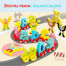 Multifunction Digital Train Balance Building Blocks Creative Early Education Intelligence Stacked Game Wooden Toys For Kids Gift 2024 - buy cheap
