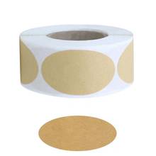 Etiquetas de papel Kraft en blanco ovaladas para decoración de tarros de mermelada, etiquetas adhesivas para hornear hechas a mano, rollo de 100 unidades 2024 - compra barato