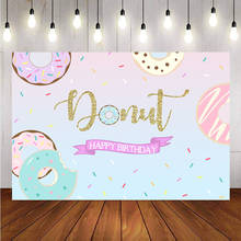 Happy birthday donuts pink girl background for photo studio newborn kids party decoration supplies photophone dessert Table 2024 - buy cheap