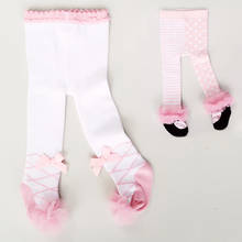 Cute Lace Flowers Bows Baby Girl Tights Rompers Pink Bowknot Princess Girls Tights Soft Cotton Newborn Toddler Girls Bodysuit 2024 - buy cheap