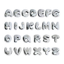 1pc A-Z 8mm Alphabet Bubble Slide Puffy Letters with Crystal Fit DIY Wristband & Bracelet & Pet Collar Jewelry Making 2024 - buy cheap