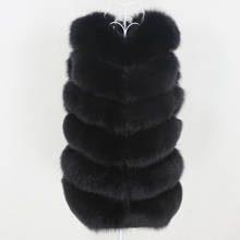 OFTBUY-Chaleco negro de piel auténtica para mujer, chaqueta de invierno, abrigo Natural de piel de zorro grande y esponjoso, ropa de calle gruesa y cálida, 2020 2024 - compra barato