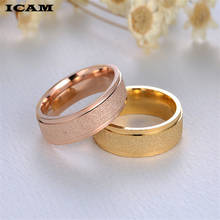 ICAM-anillo Vintage de acero inoxidable esmerilado para mujer, sortija de compromiso, Plata/oro rosa, 6mm, Anneau 2024 - compra barato