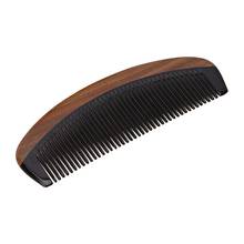 Натуральное зеленое сандаловое дерево бычий Рог деревянная расческа для бороды инструмент для макияжа Массаж Уход за волосами 2024 - купить недорого