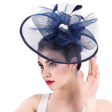 Sombreros elegantes de malla para mujer, accesorios para el cabello de tul para novia, diadema de carrera de cóctel, accesorios para el cabello 2024 - compra barato