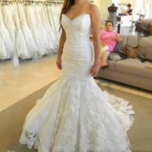 ANGELSBRIDEP Sweetheart Mermaid Wedding Dresses Robe de mariee Sexy Applique Beaded Court Train Formal Wedding Bride Gowns 2024 - buy cheap