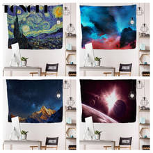 TONGDI Thickened Boho Tapestry Oil Landscape Painting Printing Wall Hanging Mat Decoration For Home Parlor  Bedroom Living Room 2024 - buy cheap