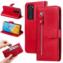 Leather Zipper Flip Phone Case Huawei P40 P30 P20 Pro Lite P smart Z Plus 2019 magnetic Wallet Case Cover Coque 2024 - buy cheap