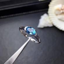 The new original design blue topa craft faceted opening adjustable ring shines light luxury charm women silver jewelry 2024 - buy cheap