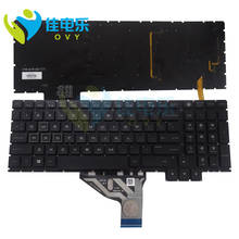 OVY US SW Сменные клавиатуры для HP OMEN 15 CE ce017na клавиатура с подсветкой английская швейцарская черная красная клавиша Запчасти для ноутбука оригинал 2024 - купить недорого