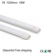 High quality T8 18W AC110V/220V LED Tube 4ft 1.2m 1200mm LED Indoor light 20Pcs/lot Free shipping 2024 - buy cheap