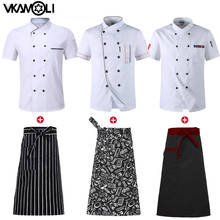 vkamoli chef clothes Unisex Kitchen restaurant uniforms shirts white Breathable Double Breasted redecillas chef sushi uniform 2024 - buy cheap