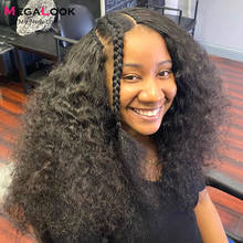 Megalook-Peluca de cabello humano brasileño para mujeres negras, postizo de onda profunda con parte en U sin pegamento, 180 de densidad 2024 - compra barato