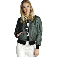 Chaquetas finas para mujer, Tops MA1, chaqueta Bomber básica de manga larga, abrigo informal de cuello alto, prendas de vestir exteriores ajustadas, primavera y otoño, 2021 2024 - compra barato