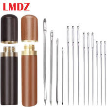 LMDZ 2 PCS Wooden Needle Case with Stitching Needles, 4 pcs Leather Stitching Needle and 9 pcs Sewing Needles 2024 - buy cheap