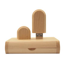 Pendrive USB 2,0 de madera natural, caja con logotipo personalizado, 4GB, 8GB, 16GB, 32GB, 2,0, para fotografía de boda 2024 - compra barato