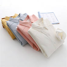 Женская бархатная блузка, с длинным рукавом, на пуговицах, белая, зимняя, 2020 2024 - купить недорого