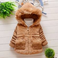 Ropa de invierno para niños y niñas, chaquetas de lana de piel sintética, abrigo grueso para bebé, chaqueta cálida con Orejas de conejo, traje de nieve de Navidad 2024 - compra barato