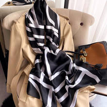 2021 cachecol de seda feminino inverno com design de luxo estampa feminina cachecol de praia xale moda suave foulard feminino hijab 2024 - compre barato