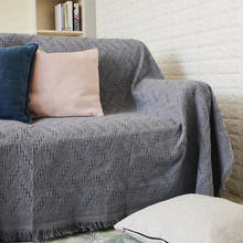 INs Grey  Summer Knitted Blanket Cotton Sofa Cover Decorative Slipcover Throws On Sofa/ Bed/Plane Plaids Rectangele Dropship 2024 - buy cheap