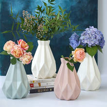 Vasos geométricos plástico moderno estilo minimalista vaso de flores decoração para casa sala estar ornamento mesa presentes 2024 - compre barato
