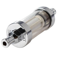 Promotion! Universal Chrome Glass Fuel Petrol crude oil engine Inline Filter 5/16 "8mm Silver 2024 - buy cheap