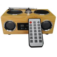 Hot 3C-Upgraded Eco-Friendly Hand-Made Light Weight Mini Portable Bamboo Wood Boombox Card Speaker With Radio Function +Remote C 2024 - buy cheap