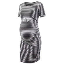 Striped Print Pregnant Dress Summer Womens Mother Pregnancy Dresses O-Neck Short Sleeve Nursing Pregnant Dress Long T-shirt 2024 - buy cheap