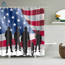 Винтажный стиль, американский флаг, британский флаг, занавески для душа, ванная комната, занавески из водонепроницаемого полиэстера, занавески для ванной с крючками 2024 - купить недорого