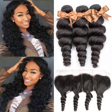 Beaudiva Loose Wave Bundles With Frontal Brazilian 3 Bundles with Frontal Remy Hair Extensions Human Hair Bundles With Frontal 2024 - buy cheap