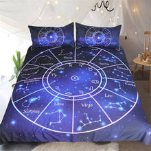 Zodiac Circle Bedding Set Astrology Constellations Duvet Cover Universe Galaxy Bed Cover Scorpius Leo Bedclothes 2024 - buy cheap