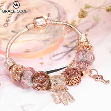 BRACE CODE Rose Gold Dreamcatcher Pendant Charm Bracelets For Girl Pendant Fine Bracelet For Women Jewelry Dropshipping 2024 - buy cheap