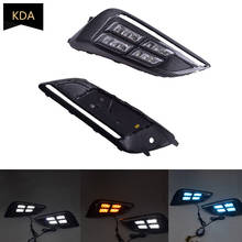 2Pcs Auto DRL 12V Front Bumper LED Daytime Running Light Turn Signal Dynamics Fog Lamp 3 Colors For MG MG6 2017 2018 2019 2024 - buy cheap