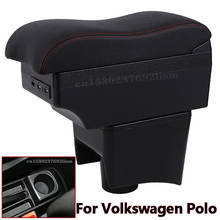 For Volkswagen Polo Mk5 6R Vento 2011-2018 Dual Layer Armrest Arm Rest Center Centre Console Storage Box 2024 - buy cheap