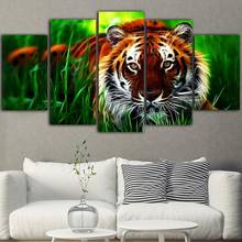Wall Art Modular Canvas Tiger Pictures Home Decoration Animal Painting Prints Vintage Poster For Living Room Cuadros Framework 2024 - buy cheap