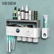 GESEW New Magnetic Toothbrush Holder Double Layer Toothbrush Holder For Bathroom Auto Toothpaste Squeezer Bathroom Accessories 2024 - buy cheap