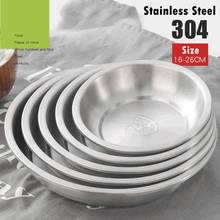 Round 304 Stainless Steel Dinner Plates Set Dinnerware Fruit Dessert Tray Plate Home Kitchen Food Dishes Tableware Container 2024 - buy cheap