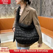 Down Fabric Big Shoulder Bags For Women 2021 Large Winter Crossbody Bags Branded Designer Casual Handbags Casual Zipper 2024 - buy cheap