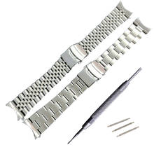 Pulsera de reloj de acero inoxidable de 22mm, repuesto de extremo curvo para Seiko SKX007 SKX009 SKX011, banda de reloj artesanal 2024 - compra barato