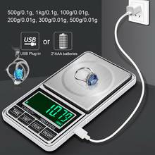 Mini Jewelry Scale USB Charging Pocket Digital Scales 100g/200g/300g/500g 0.01g Precision Electronic Balance LCD Weight Scale 2024 - buy cheap